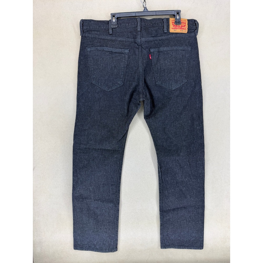 Levi Strauss 501 Jeans‎ Dark Wash Button Fly Straight Leg Men W40 L34 - Picture 8 of 11